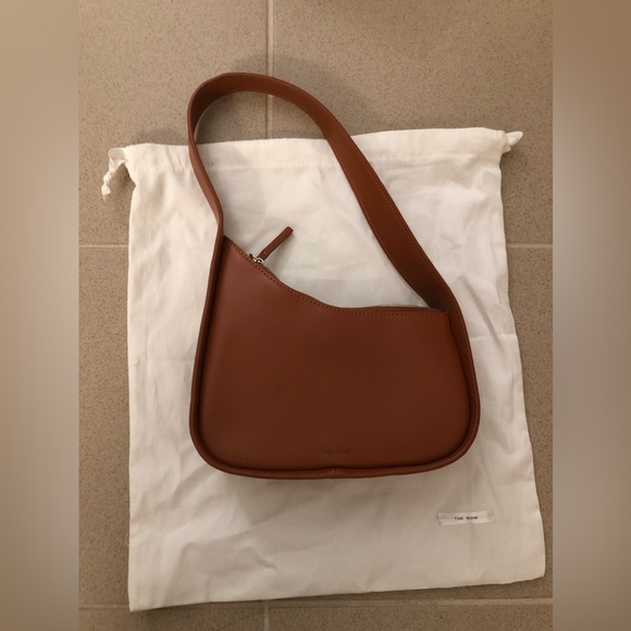 The Row Handbags - THE ROW Half Moon Leather Shoulder Bag brown